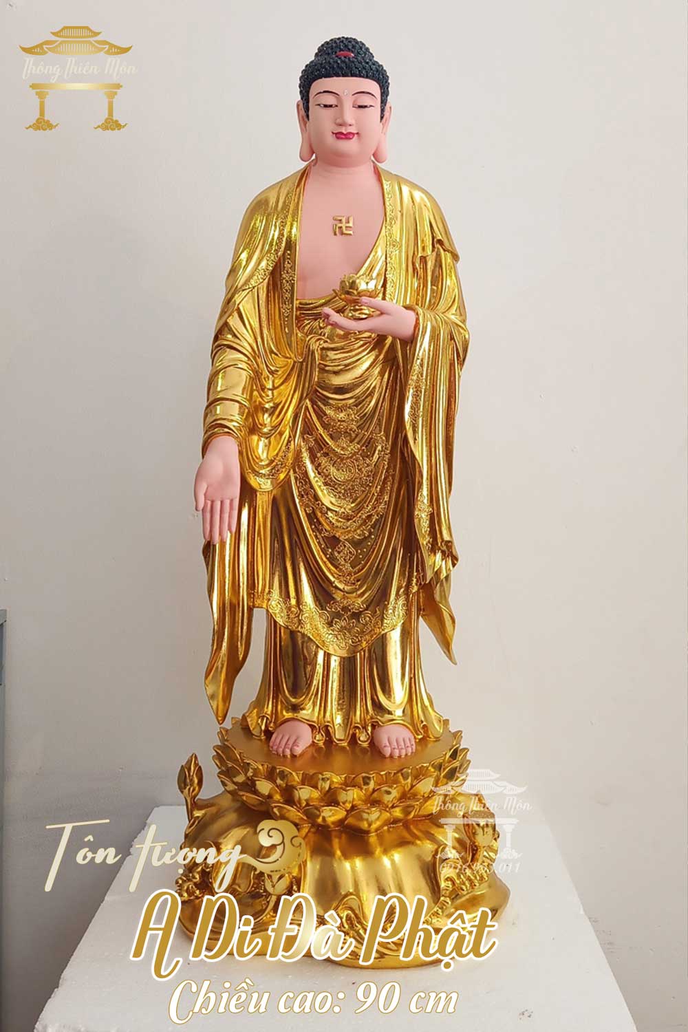 Tượng Phật A Di Đà mạ vàng
