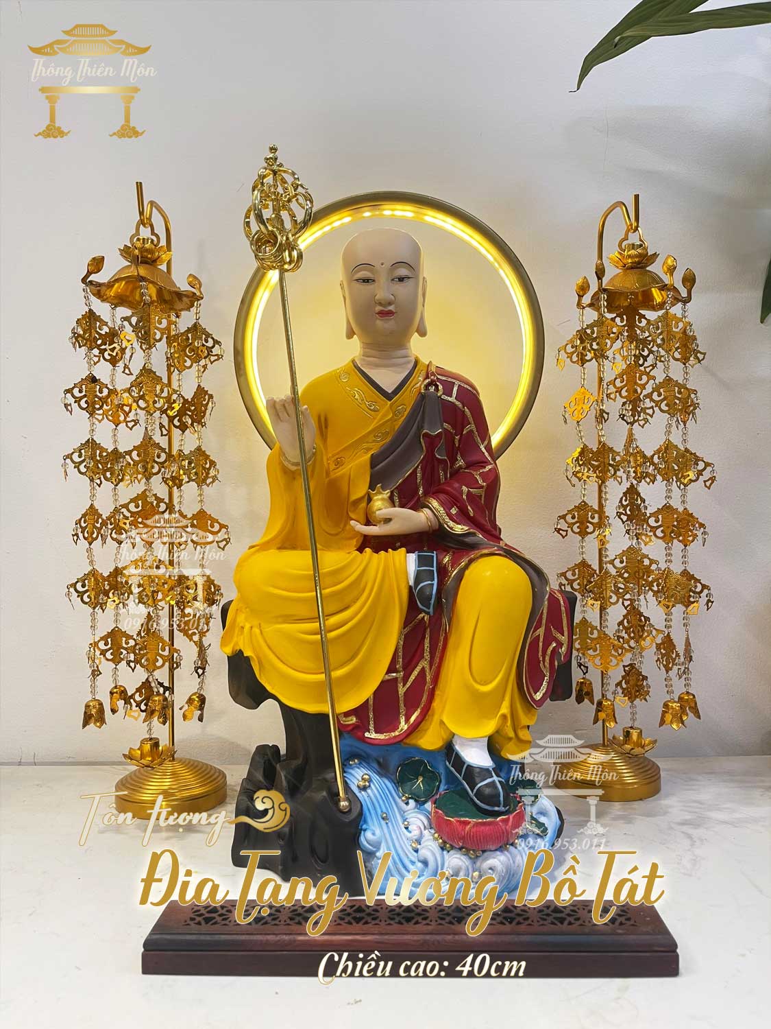 Tôn tượng Đia Tạng Bồ Tát, kích thước 40cm