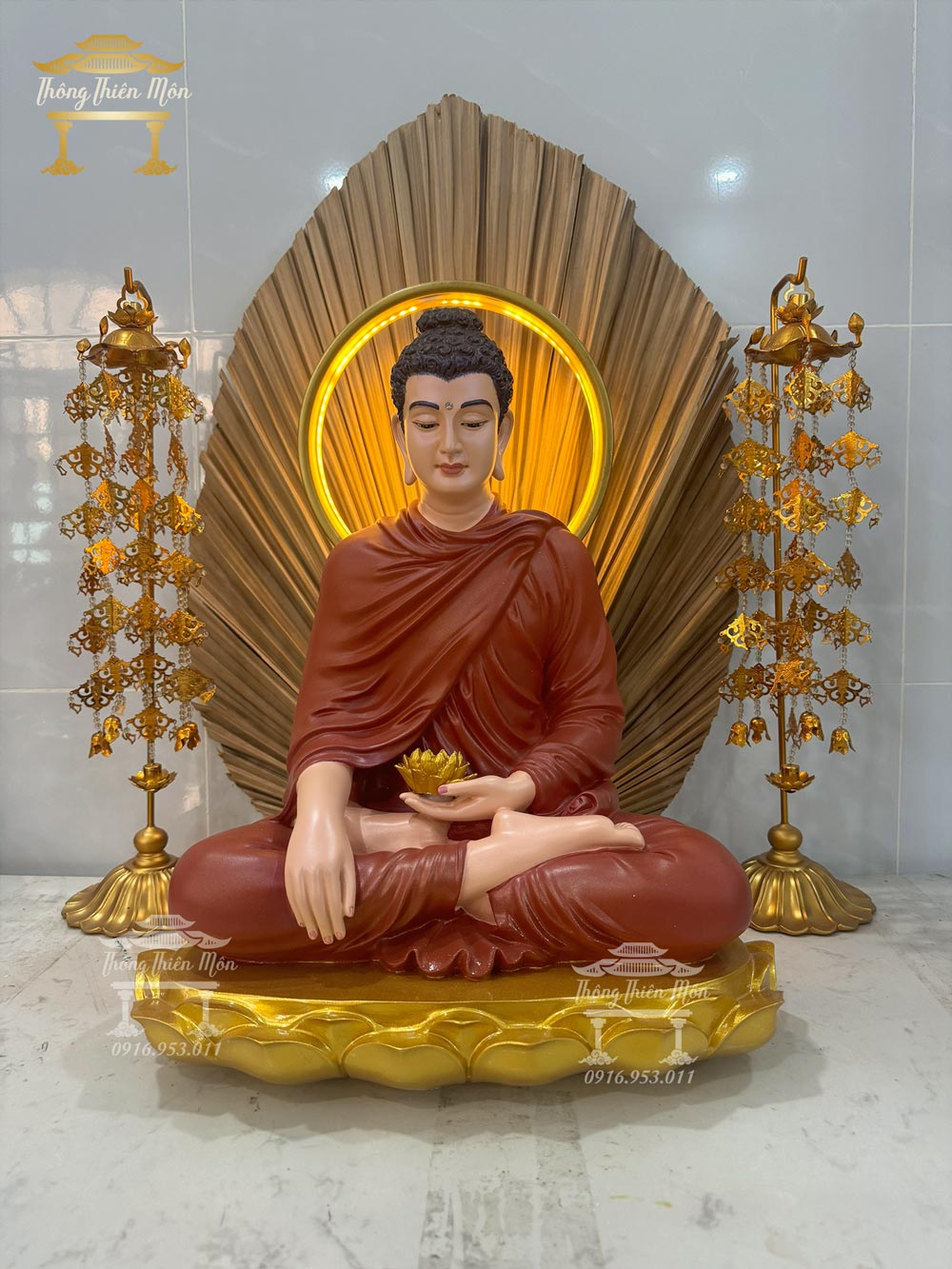 Tượng Bổn Sư Thích Ca Ấn Địa Xúc - đế sen 1 tầng