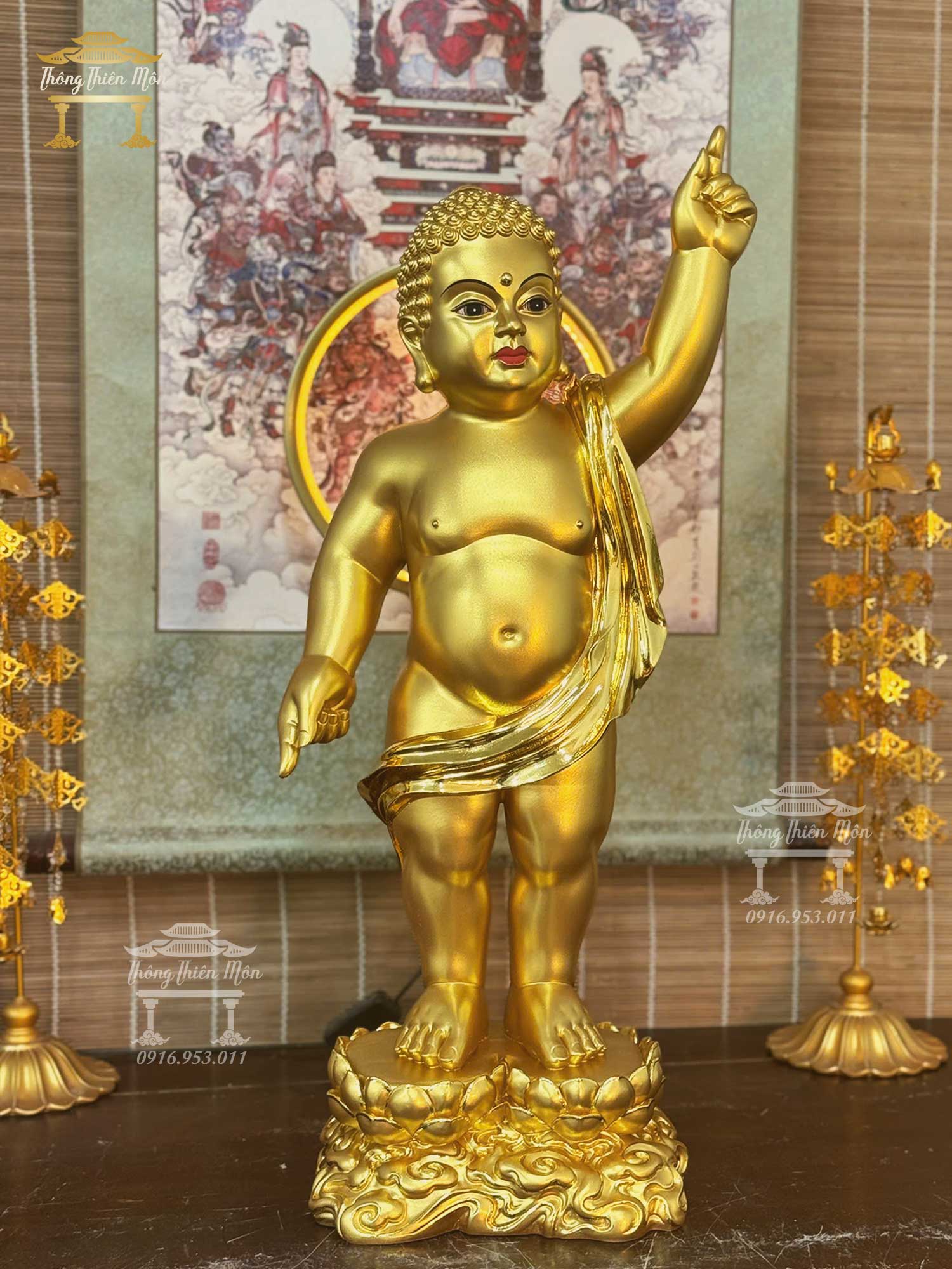 Tượng Phật Đản Sanh - Sơ Sinh, Kích thước 60cm