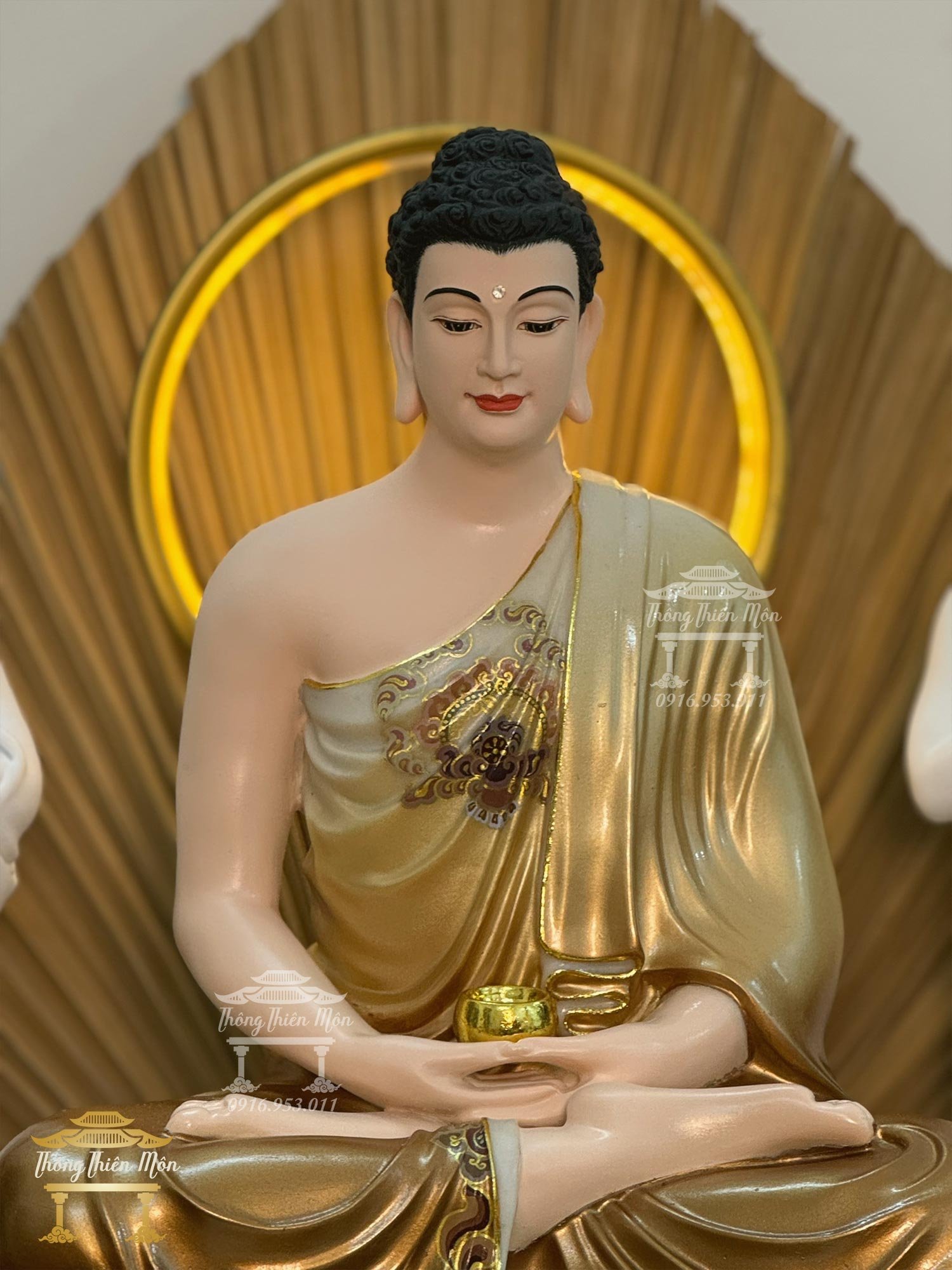 Tượng Phật Thích Ca Thiền Định - Kích thước 60cm - Bột Đá Thạch Anh Đài Loan cao cấp