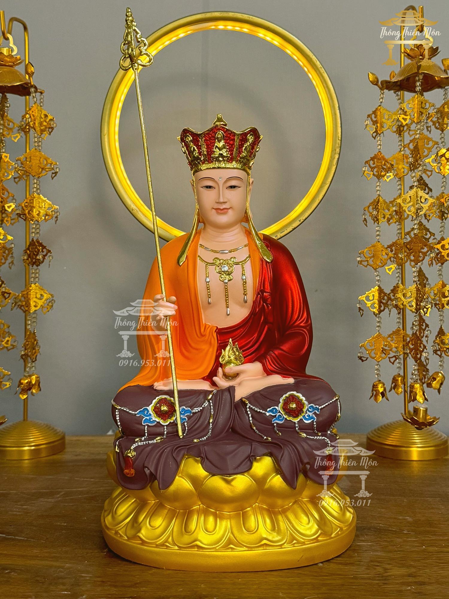 Tượng Địa Tạng Bồ Tát hoa văn, Phối màu