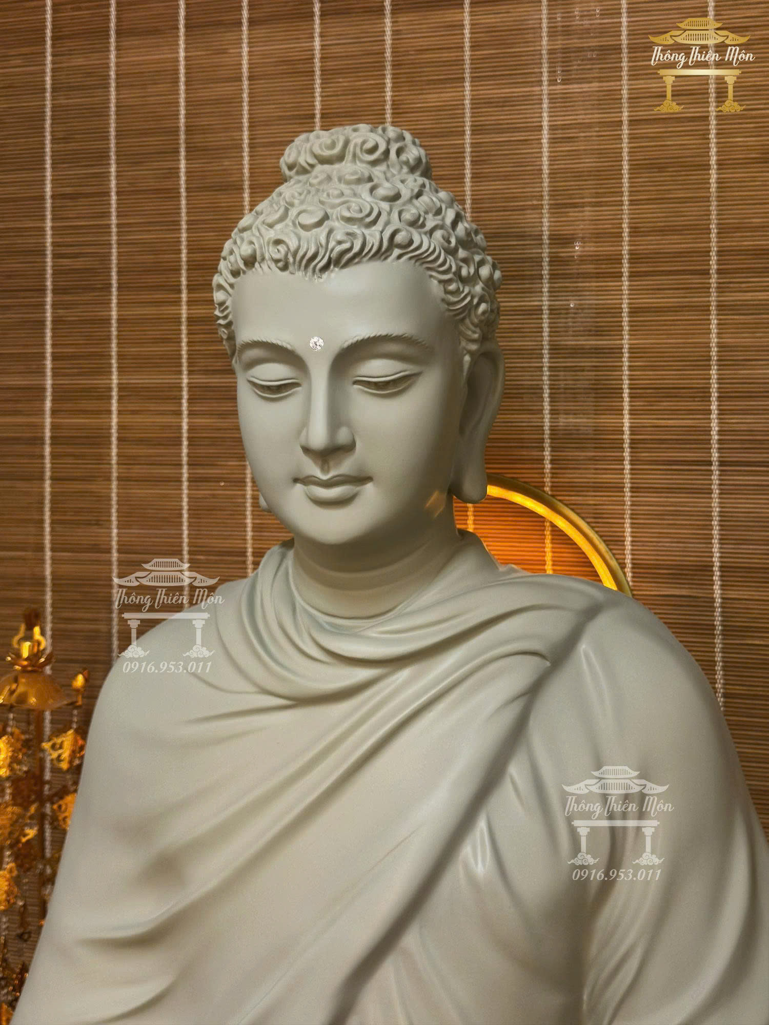 Tượng Bổn Sư Thích Ca, Kích thước 75cm, Màu xám