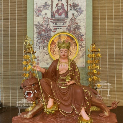 Tượng Địa Tạng đế thính, Kích thước 45cm, Màu gốm