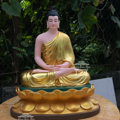 Tượng Bổn Sư Thích Ca Thiền Định  - 50cm - Mạ vàng