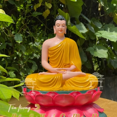 Tượng Bổn Sư Thích Ca Thiền Định  - 32cm - Màu vàng bóng