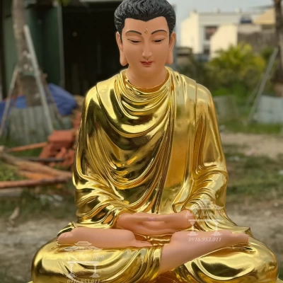 Tượng Bổn Sư Thích Ca Thiền Định  - 85cm - Mạ vàng