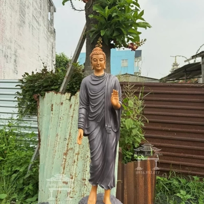 Tôn tượng Đức Phật Ban Phước - Màu Tử Sa - Kích thước 110cm