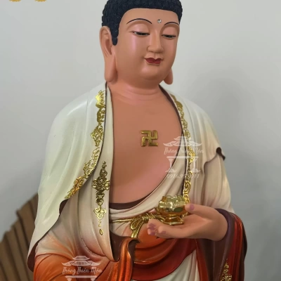 Tượng Phật A Di Đà - 90cm - Phối màu đỏ