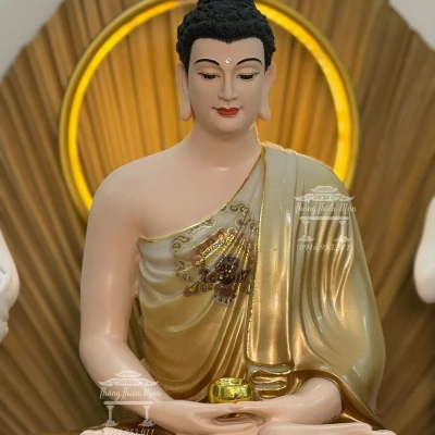Tượng Phật Thích Ca Thiền Định - Kích thước 60cm - Bột Đá Thạch Anh Đài Loan cao cấp