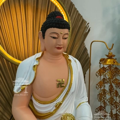 Tôn tượng A Di Đà Phật - Kích thước 30cm - Sơn màu theo yêu cầu