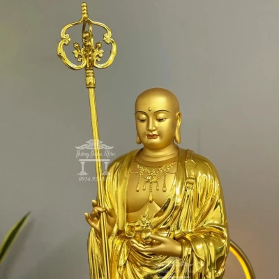 Tượng Địa Tạng Bồ Tát, Mạ vàng, Kích thước 90cm