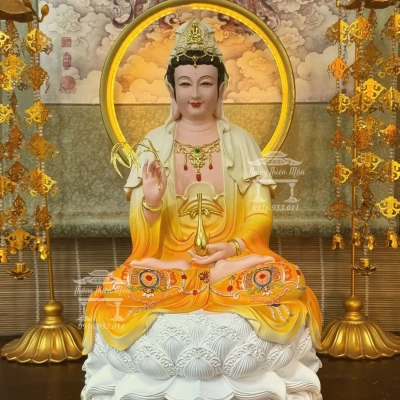 Tượng Quan Âm Bồ Tát, Kích thước 40cm, Phối vàng
