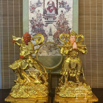 Tôn tượng Hộ Pháp - Tiêu Diện, Kích thước 50cm, Mạ vàng
