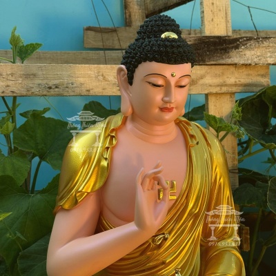 Tượng Dược Sư, Kích thước 70cm, Màu vàng nhũ