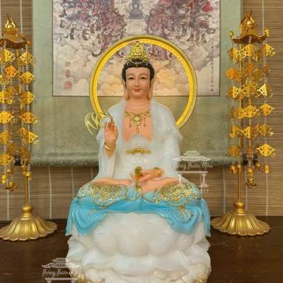 Tượng Quan Âm Bồ Tát, Bột Bạch Ngọc, Kích thước 40cm