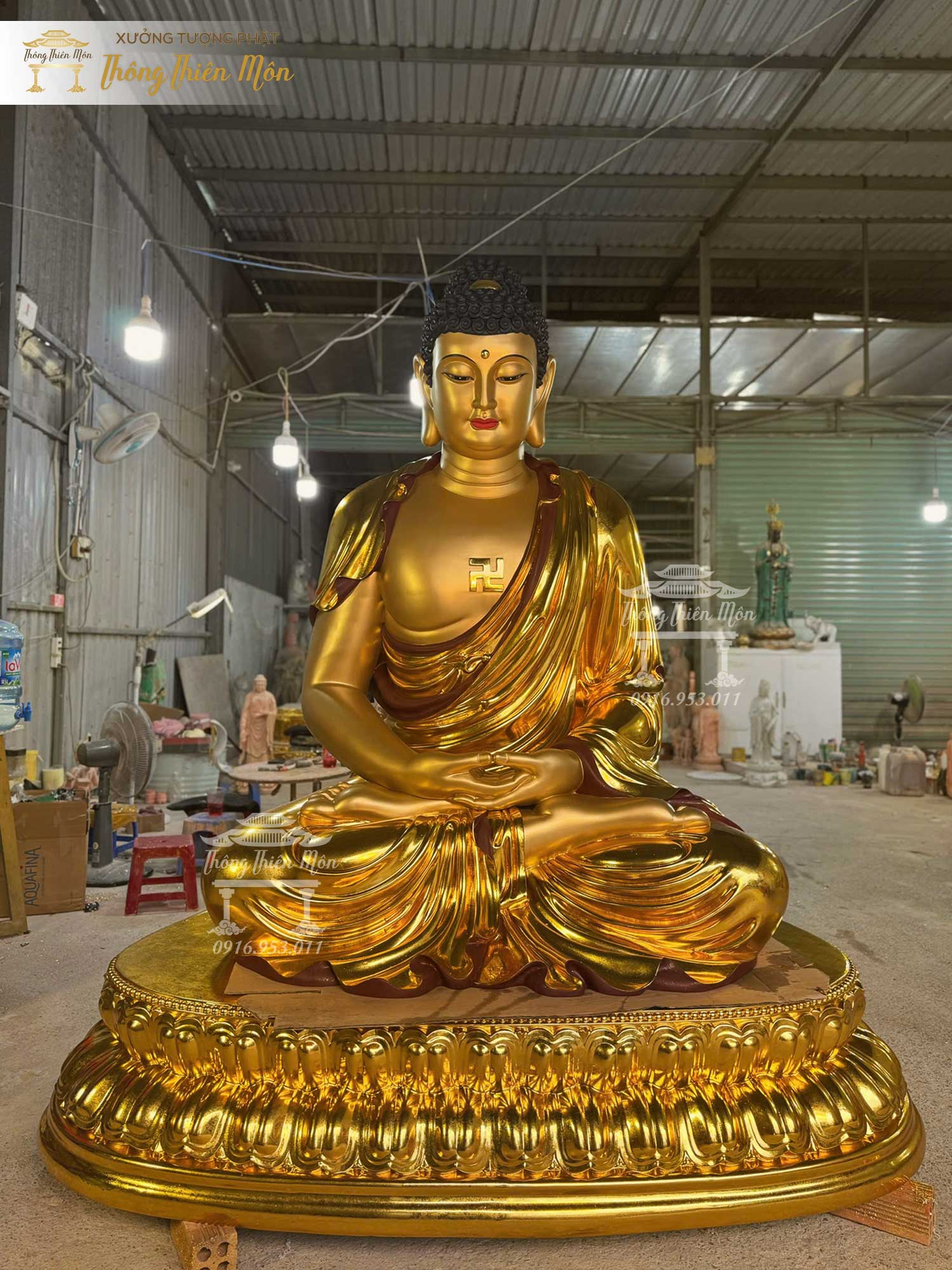 Tôn tượng A Di Đà Mạ vàng, Kích thước 2m