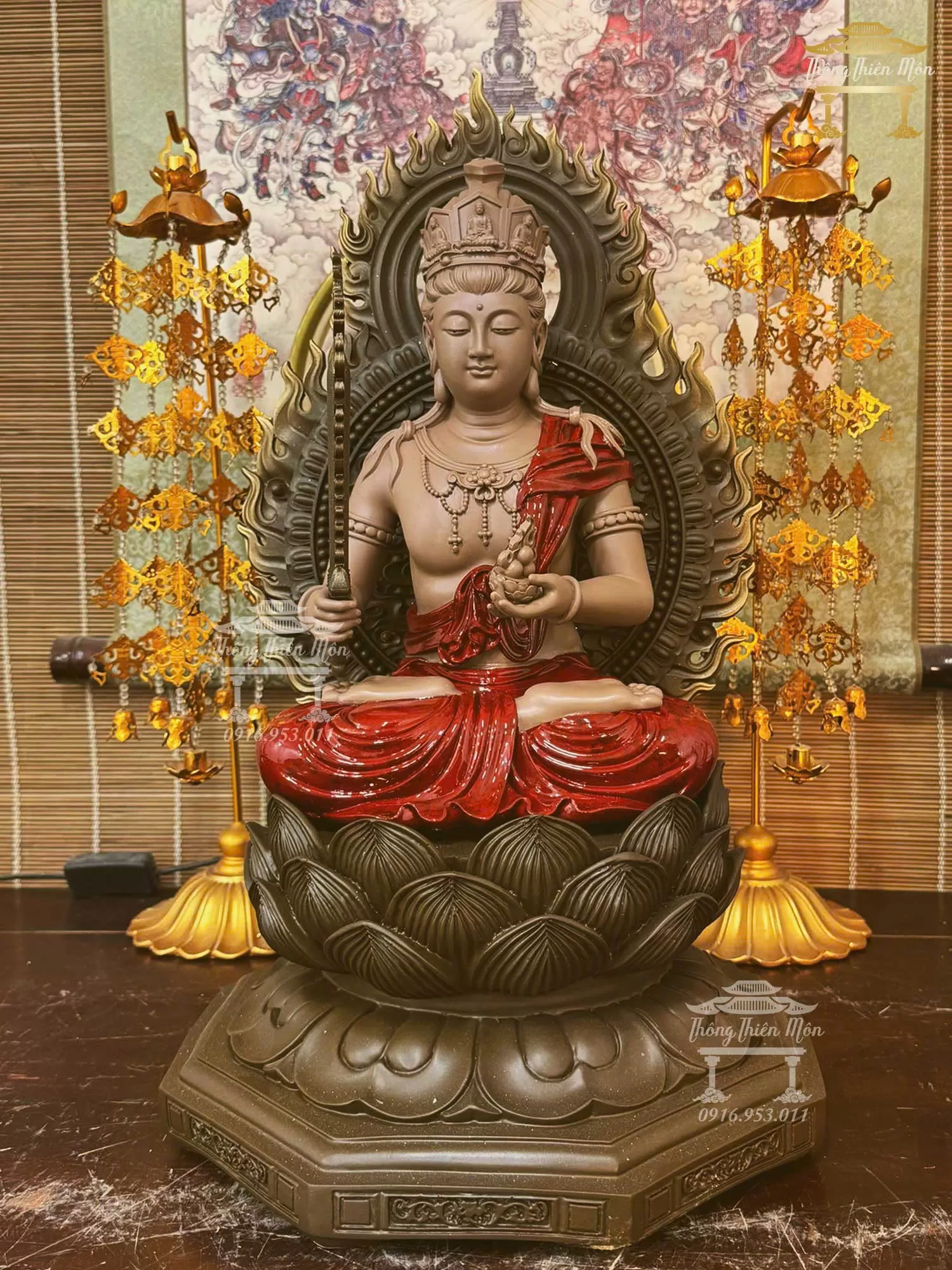 Hư Không Tạng Bồ Tát, Kích thước 48cm, Màu đỏ