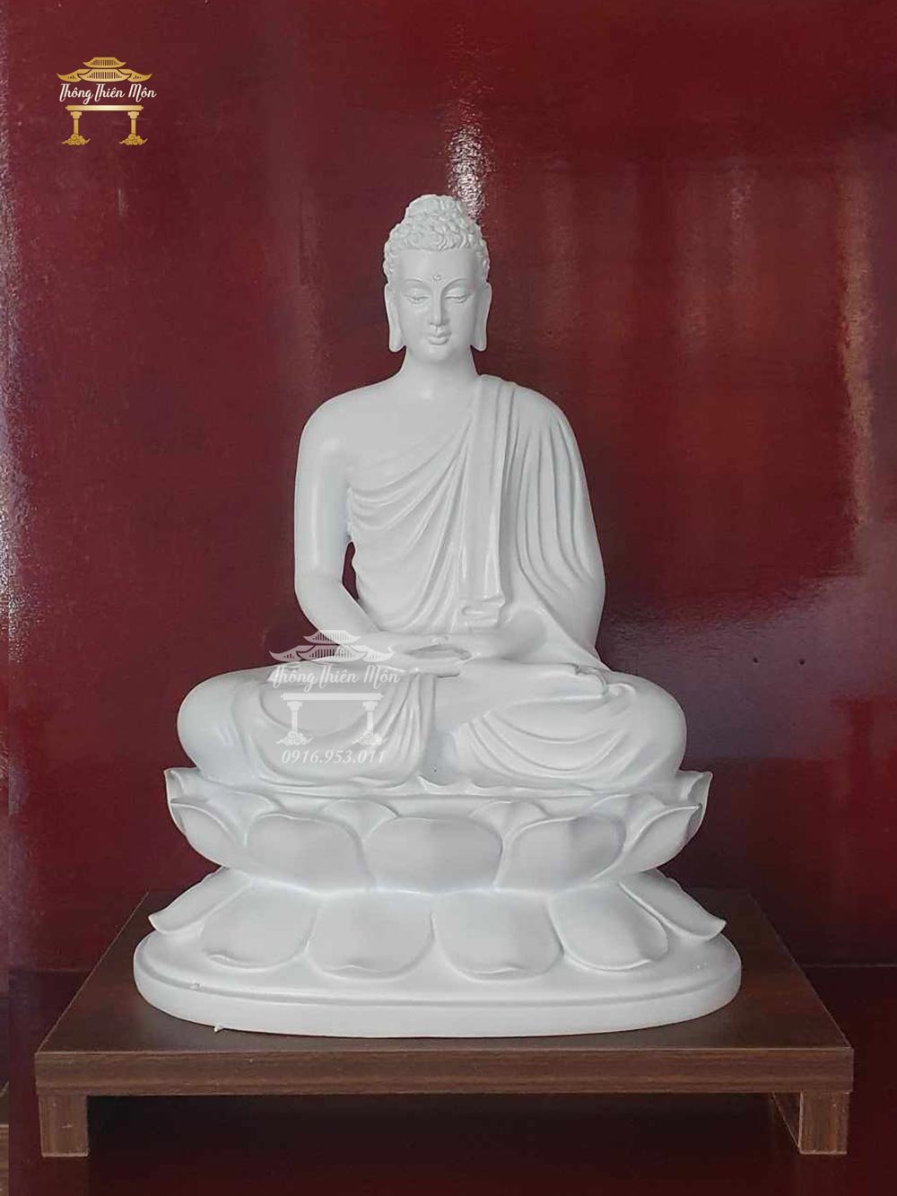 Tượng Bổn Sư Thích Ca Thiền Định  - 32cm - 1 Màu trắng