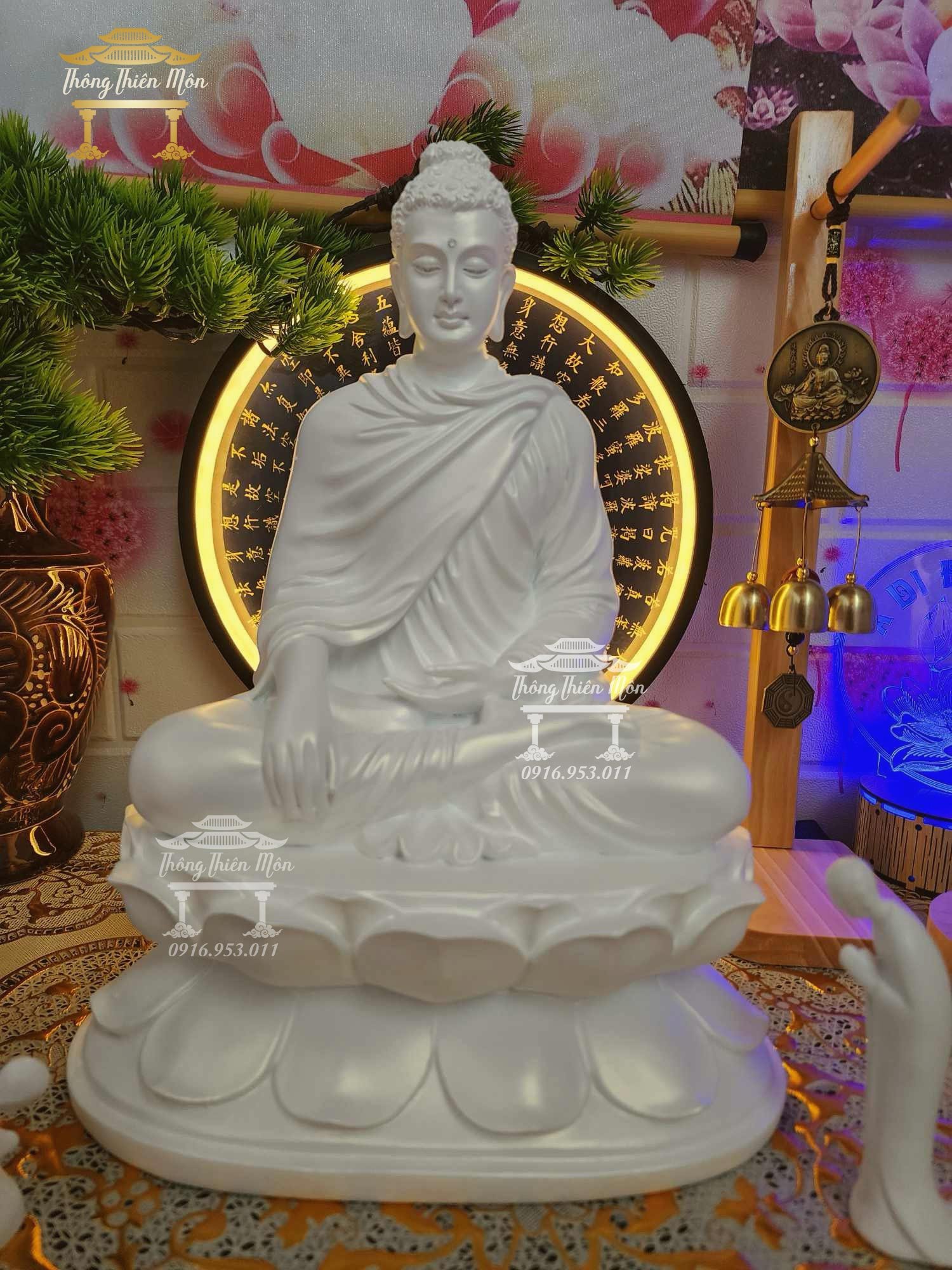 Tôn tượng Bổn Sư Ấn Địa Xúc - Kích thước 32cm - Sơn màu theo yêu cầu