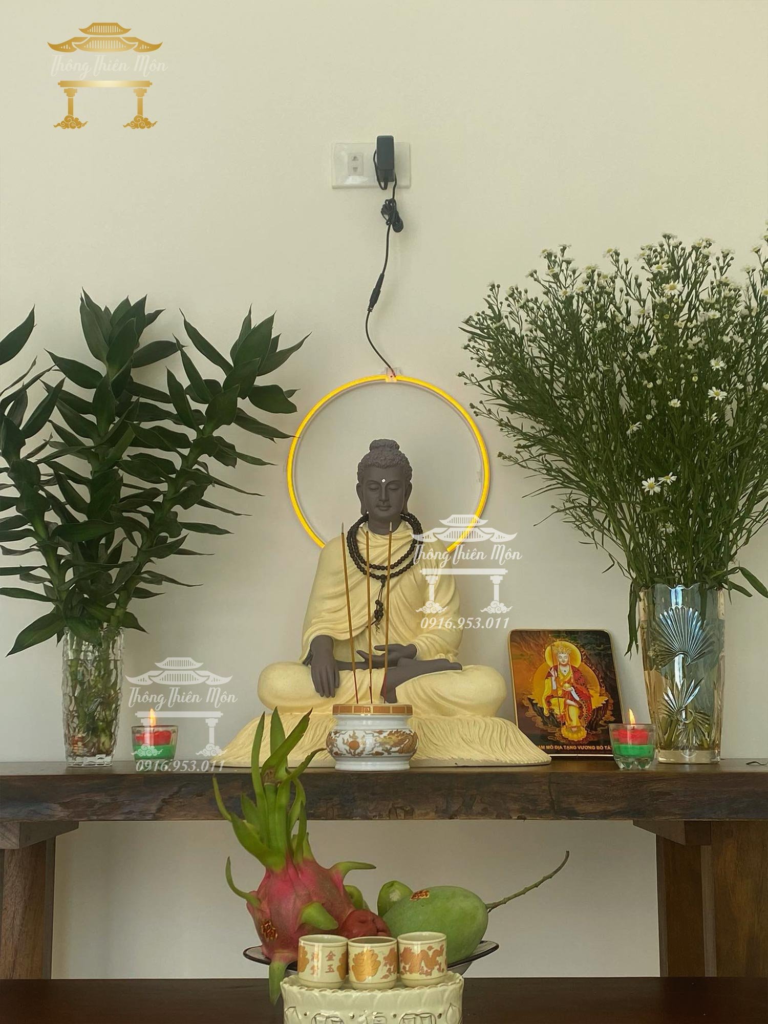 Tượng Bổn Sư Thích Ca Ấn Địa Xúc - Kích thước 45cm - Màu theo yêu cầu