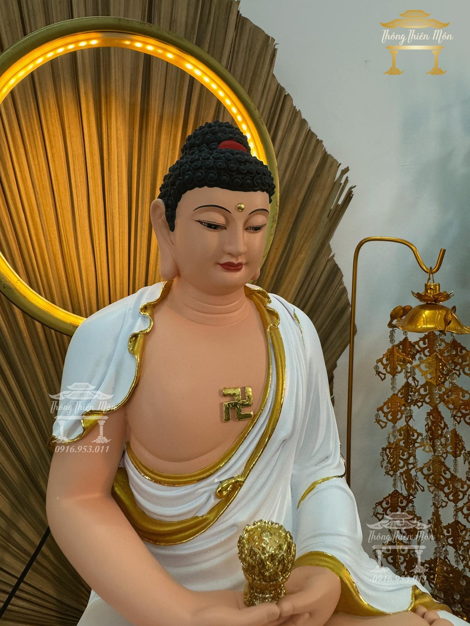 Tôn tượng A Di Đà Phật - Kích thước 30cm - Sơn màu theo yêu cầu