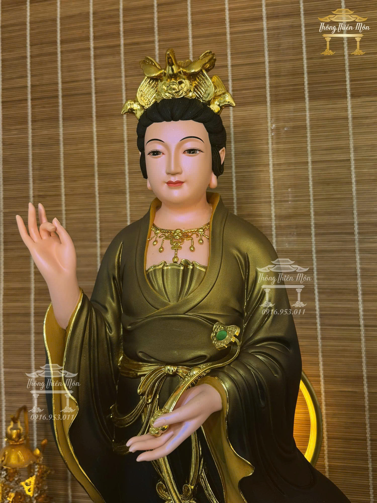 Tượng Diêu Trì Địa Mẫu, Kích thước 90cm, Phối đen