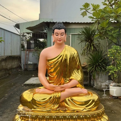 Tôn tượng Bổn Sư Thiền Định, Kích thước 2m, Mạ vàng