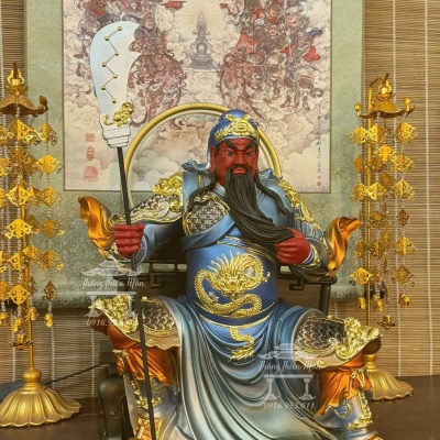 Tôn tượng Quan Công (Quan Thánh), Kích thước 40cm, Phối màu trầm