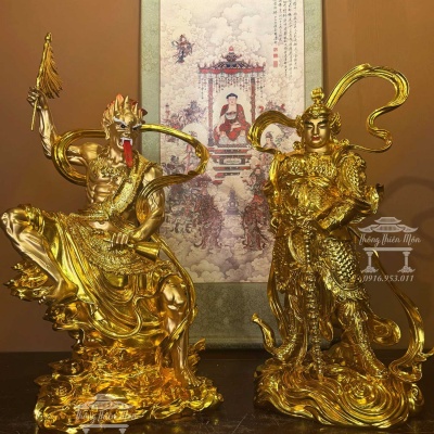 Tôn tượng Hộ Pháp - Tiêu Diện, Kích thước 60cm, Mạ vàng
