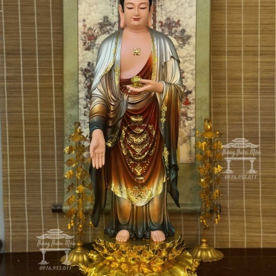 Tôn tương A Di Đà, Kích thước 90cm, Màu đồng