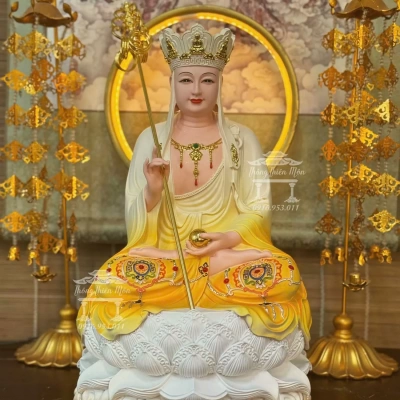 Tượng Địa Tạng Bồ Tát, Kích thước 40cm, Phối vàng