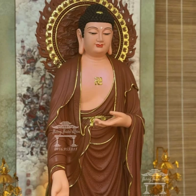 Tôn tượng A Di Đà, Kích thước 100cm, Màu gốm