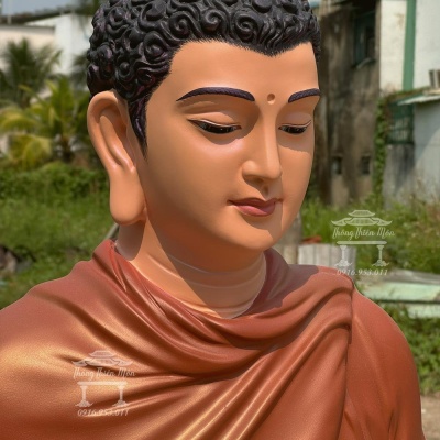 Tượng Bổn Sư Thích Ca Ấn Địa Xúc - Đế cỏ - 85cm - Màu theo yêu cầu