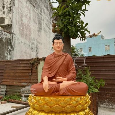 Tôn tượng Bổn Sư Ấn Địa Xúc Đế Sen - Kích thước 100cm - Màu gốm