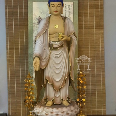 Tôn tượng A Di Đà, Sơn khoáng, Kích thước 120cm