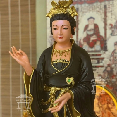 Tôn tượng Diêu Trì Địa Mẫu, Kích thước 90cm, Màu đen