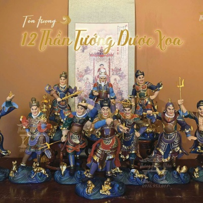 Tôn tượng 12 Thần Tướng Dược Xoa, Kích thước 40cm